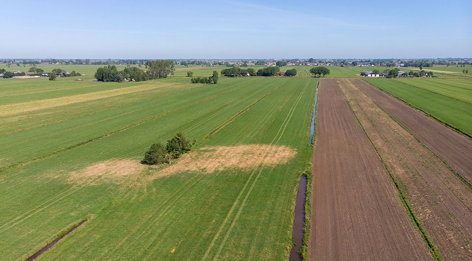 Luchtfoto archelogische vindplaats de Hazendonk