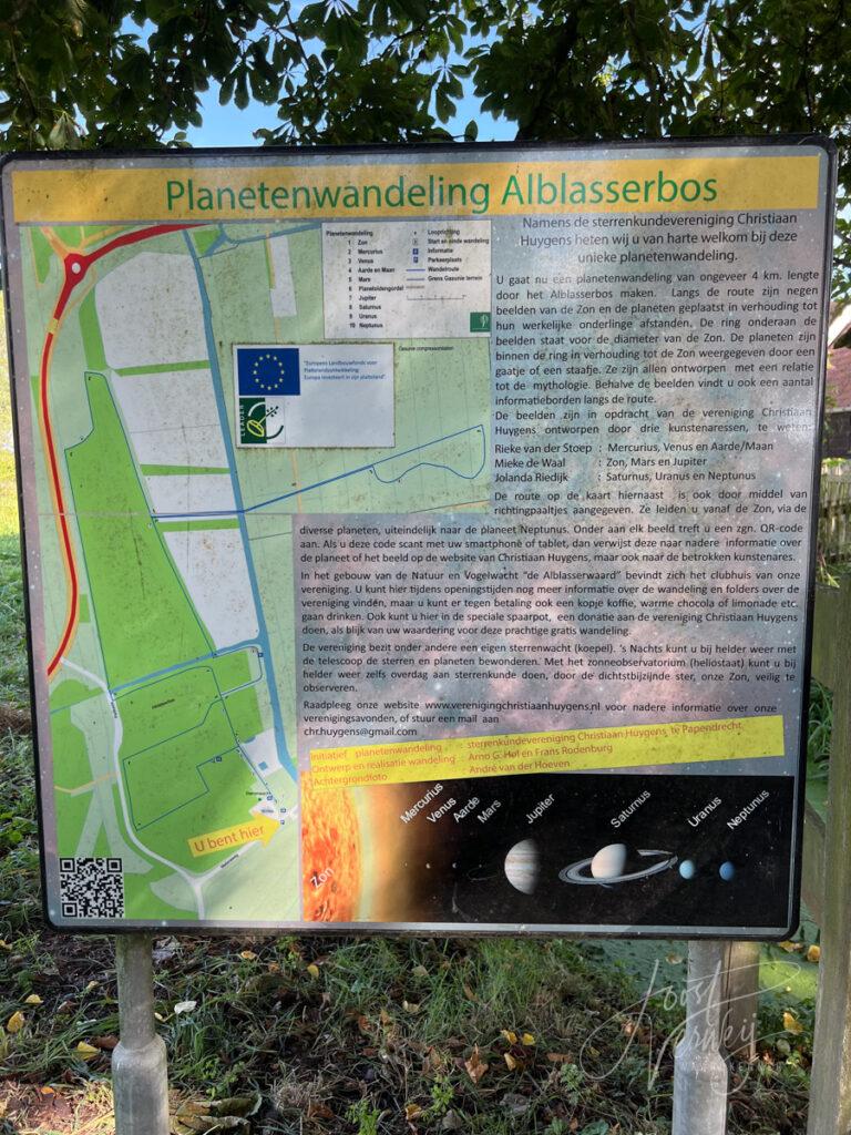 Informatiebord Planetenwandeling Alblasserbos